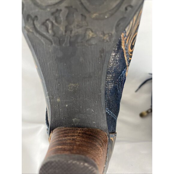 Italmoda Leather Artsy Lace Buckle Zip Boots Womens EU Size 37 - Picture 12 of 14